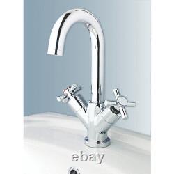Swirl Minimalist Bathroom Basin Mono Mixer Tap with Pop-Up Waste
