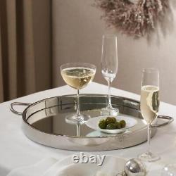 The White Company Sibton Round Serving Tray Stainless Steel Dinner Drinks