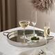 The White Company Sibton Round Serving Tray Stainless Steel Dinner Drinks