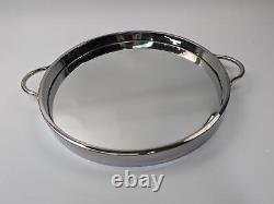 The White Company Sibton Round Serving Tray Stainless Steel Dinner Drinks