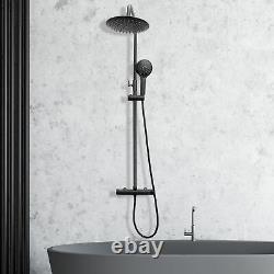 Thermostatic Exposed Stainless Steel Shower Mixer Bathroom Twin Shower Kit