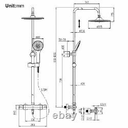 Thermostatic Exposed Stainless Steel Shower Mixer Bathroom Twin Shower Kit