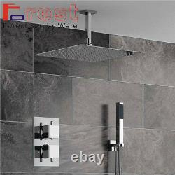 Thermostatic Mixer Shower Valve stainless steel Bath Rain Shower Head Faucet Set