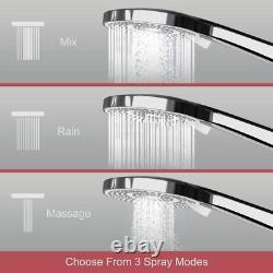 Thermostatic Shower Mixer Set 25cm Round Overhead Rainfall Head Chrome