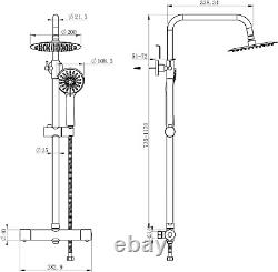Thermostatic Shower Mixer Set Chrome, round 38 ° C Thermostat Shower S
