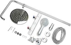 Thermostatic Shower Mixer Set Chrome, round 38 ° C Thermostat Shower S