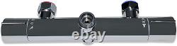 Thermostatic Shower Mixer Set Chrome, round 38 ° C Thermostat Shower S