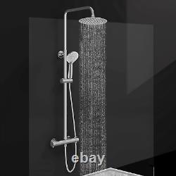 Thermostatic Shower Mixer Set Chrome, round 38 ° C Thermostat Shower S