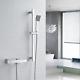 Thermostatic Shower Mixer Set, Square Shower Valve With Adjustable Riser Kit, Ch