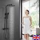 Thermostatic Shower Mixer Square Bar Set Exposed Valve Bathroom Twin Head Kit