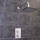 Thermostatic Shower Mixer Valve 1 Way Outlet 200mm Thin Stainless Steel Head