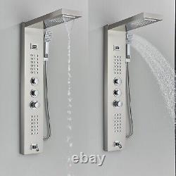 Thermostatic Shower Panel Column Tower- Waterfall, Rainfall Shower Message Jets