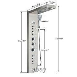 Thermostatic Shower Panel Column Tower- Waterfall, Rainfall Shower Message Jets