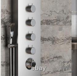 Thermostatic Waterfall Shower Tower Body Jets & Handset Chrome Stainless Steel