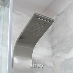 Thermostatic Waterfall Shower Tower Body Jets & Handset Chrome Stainless Steel