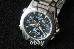 Tissot Pr100 Men's Chronograph Watch Black Dial With Stainless Strap A Classic