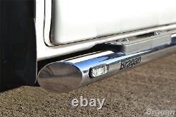 To Fit 00 06 Ford Transit MK6 LWB Steel Side Bars Steps + Step Pads + LEDs