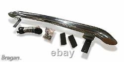 To Fit 06-14 Mercedes Sprinter Chrome Stainless Steel Rear Roof Light Bar + LEDs