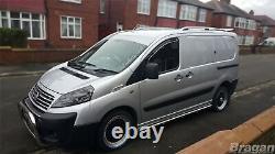 To Fit 07-16 Citroen Dispatch LWB Stainless Steel Side Chrome Bars Tubes + LEDs