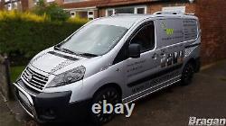 To Fit 07-16 Citroen Dispatch LWB Stainless Steel Side Chrome Bars Tubes + LEDs