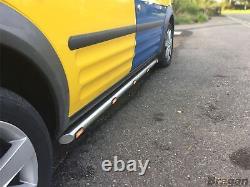 To Fit 07-16 Citroen Dispatch LWB Stainless Steel Side Chrome Bars Tubes + LEDs