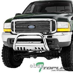 Topline For 1999-2004 F250/F350 Bull Bar Bumper Grill Grille Guard Stainless