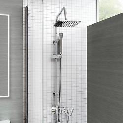 Traditional Bath Shower Mixer Tap With 3 Way Square Rigid Riser Rail Kit WN