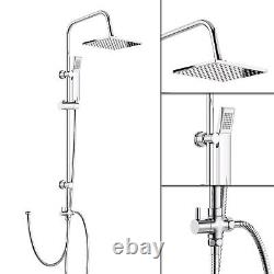 Traditional Bath Shower Mixer Tap With 3 Way Square Rigid Riser Rail Kit WN