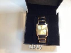 Tungsten And Diamond Mens Watch, Bezel & Dial Swiss Beautiful, Brand New