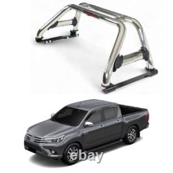Universal Chrome stainless steel Roll Bar with Brake lights DOUBLE CAB 2005 ON