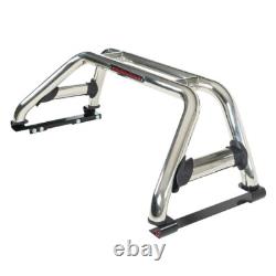 Universal Chrome stainless steel Roll Bar with Brake lights DOUBLE CAB 2005 ON