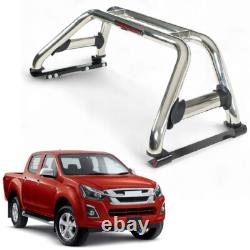 Universal Chrome stainless steel Roll Bar with Brake lights DOUBLE CAB 2005 ON