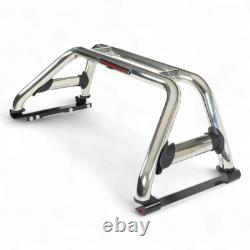 Universal Chrome stainless steel Roll Bar with Brake lights DOUBLE CAB 2005 ON