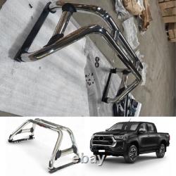 Universal Chrome stainless steel Roll Bar with Brake lights DOUBLE CAB 2005 ON