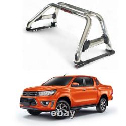 Universal Chrome stainless steel Roll Bar with Brake lights DOUBLE CAB 2005 ON