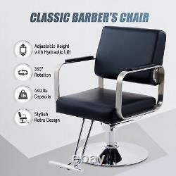 Used Classic Styling Salon Barber Chair w Swivel Hairdressing Chair Adjustable