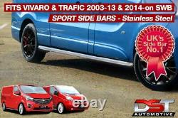 Vauxhall Vivaro 01-14 Sports Side Bars Swb Chrome Stainless Steel Oem Quality