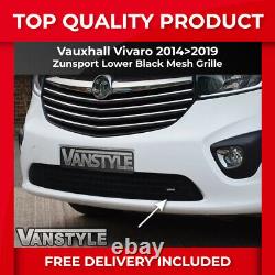 Vauxhall Vivaro 1419 Front Bumper Grille Black Stainless Mesh Grill Not Chrome