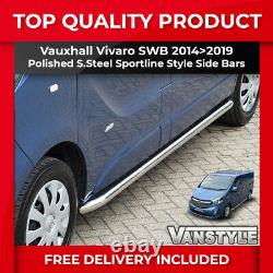 Vauxhall Vivaro 1419 Sportline Side Bars Swb Polished Stainless Chrome Quality