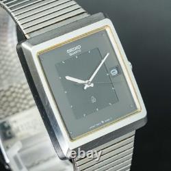 Vintage 1978 N-MINT SEIKO EMBLEM 7832-5050 Date Square Tank ShapeMen