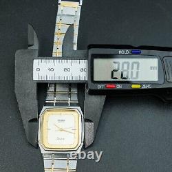 Vintage 1982 N-MINT SEIKO Dolce 9521-5020 Original Band Square Tank ShapeMen