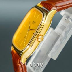 Vintage 1983 MINT SEIKO CHARIOT 6431-5050 Gold Square Tank Shape Men Watch