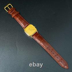 Vintage 1983 MINT SEIKO CHARIOT 6431-5050 Gold Square Tank Shape Men Watch