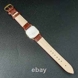 Vintage 1983 MINT SEIKO CHARIOT 6431-5050 Gold Square Tank Shape Men Watch