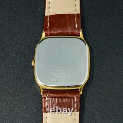Vintage 1983 MINT SEIKO CHARIOT 6431-5050 Gold Square Tank Shape Men Watch