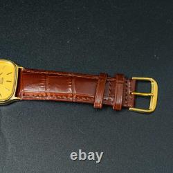 Vintage 1983 MINT SEIKO CHARIOT 6431-5050 Gold Square Tank Shape Men Watch