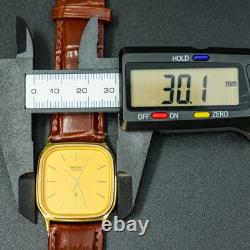 Vintage 1983 MINT SEIKO CHARIOT 6431-5050 Gold Square Tank Shape Men Watch