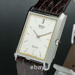 Vintage 1984 N-MINT SEIKO Dolce 9521-5160 New BAND Tank Shape Men Watch