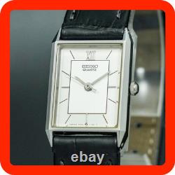 Vintage 1985 MINT SEIKO SOCIE 7321-5650 Silver Tank New Battery Women Watch