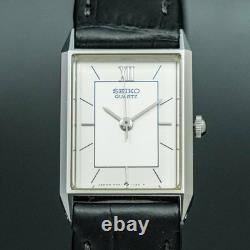 Vintage 1985 MINT SEIKO SOCIE 7321-5650 Silver Tank New Battery Women Watch